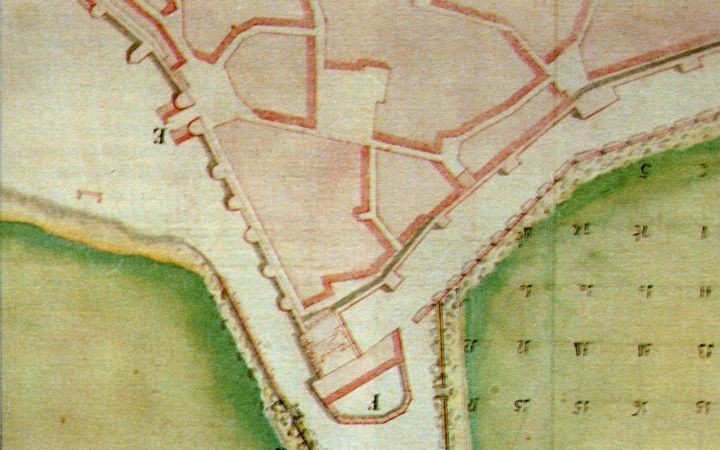 Plano del sector murario en el siglo XVIII
